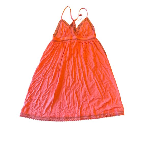 Victorias Secret Coral Pink Lace-Trimmed Slip Dress S/P - Picture 3 of 5